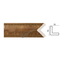 Угол средний Decor Dizayn 142-3 Полистирол 2400*51*51 мм